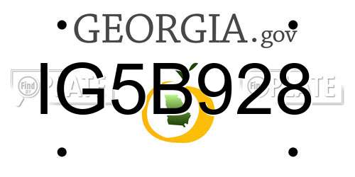 IG5B928 Georgia License Plate