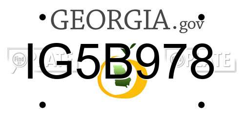 IG5B978 Georgia License Plate