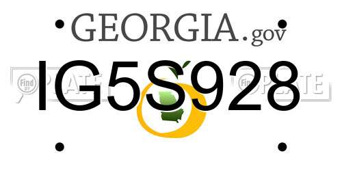 IG5S928 Georgia License Plate