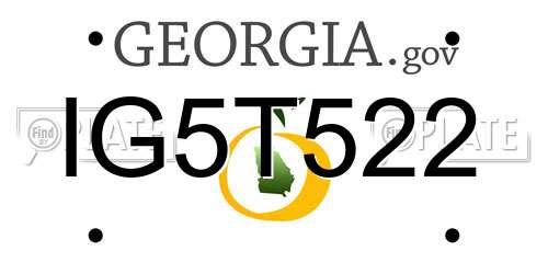 IG5T522 Georgia License Plate