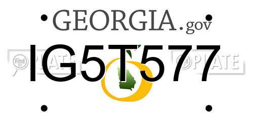 IG5T577 Georgia License Plate
