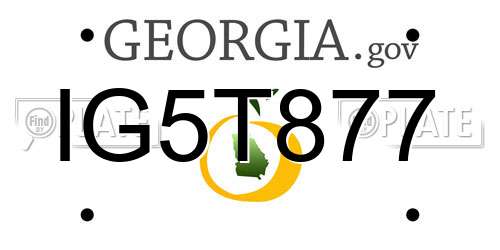 IG5T877 Georgia License Plate