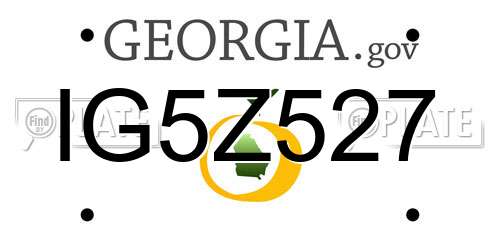 IG5Z527 Georgia License Plate