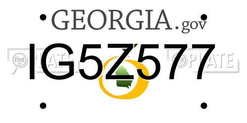 IG5Z577 Georgia License Plate