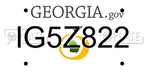 IG5Z822 Georgia License Plate