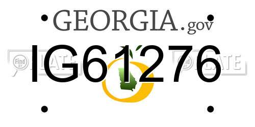IG61276 Georgia License Plate