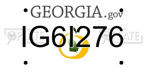 IG6I276 Georgia License Plate