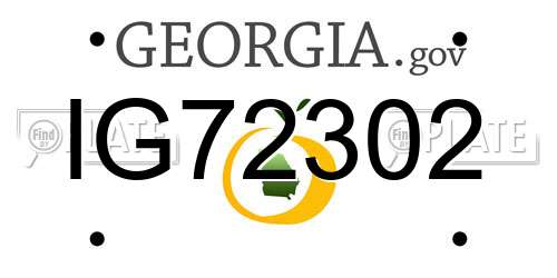 IG72302 Georgia License Plate