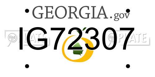 IG72307 Georgia License Plate