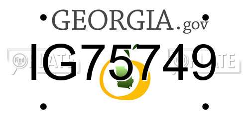 IG75749 Georgia License Plate