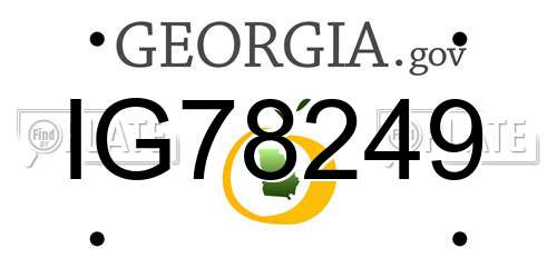 IG78249 Georgia License Plate