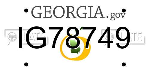 IG78749 Georgia License Plate