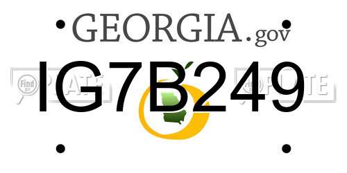 IG7B249 Georgia License Plate