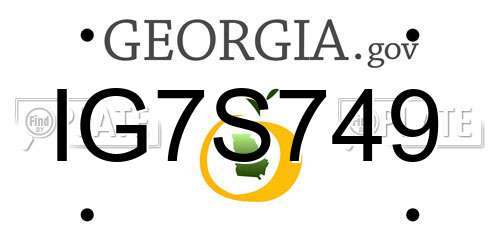 IG7S749 Georgia License Plate