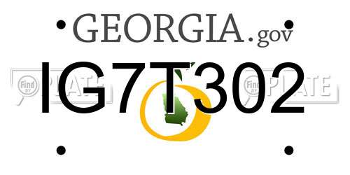 IG7T302 Georgia License Plate