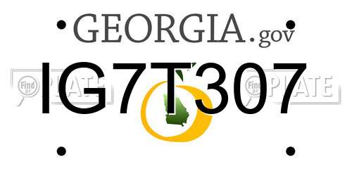 IG7T307 Georgia License Plate