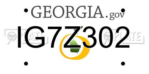 IG7Z302 Georgia License Plate