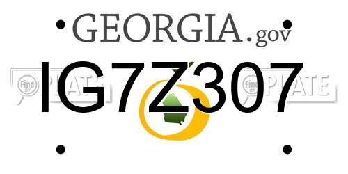 IG7Z307 Georgia License Plate