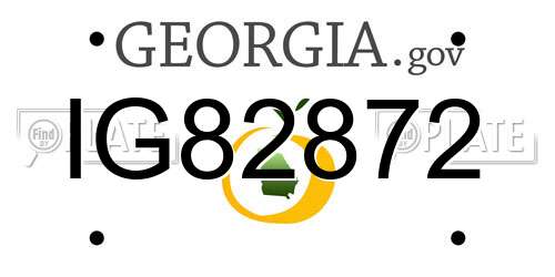 IG82872 Georgia License Plate