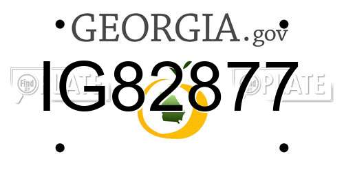 IG82877 Georgia License Plate