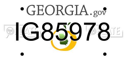 IG85978 Georgia License Plate