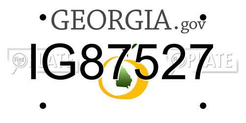 IG87527 Georgia License Plate