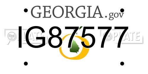 IG87577 Georgia License Plate