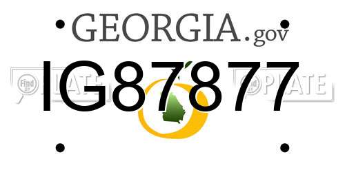 IG87877 Georgia License Plate
