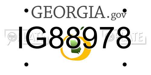 IG88978 Georgia License Plate