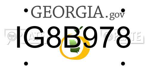IG8B978 Georgia License Plate