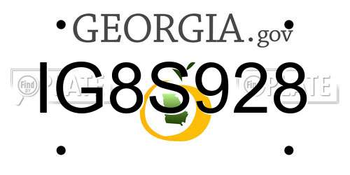 IG8S928 Georgia License Plate