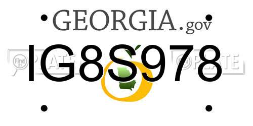 IG8S978 Georgia License Plate