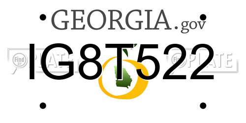 IG8T522 Georgia License Plate