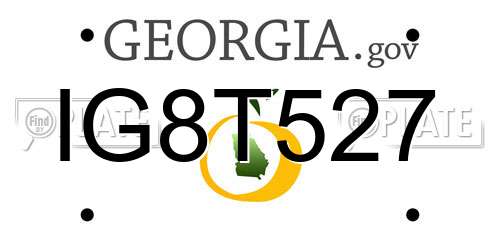 IG8T527 Georgia License Plate