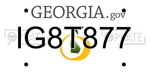 IG8T877 Georgia License Plate