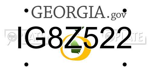IG8Z522 Georgia License Plate