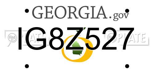 IG8Z527 Georgia License Plate