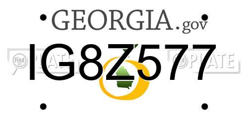 IG8Z577 Georgia License Plate