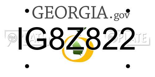 IG8Z822 Georgia License Plate