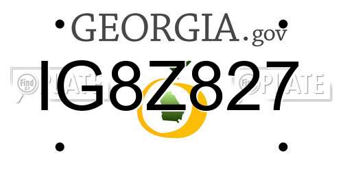 IG8Z827 Georgia License Plate