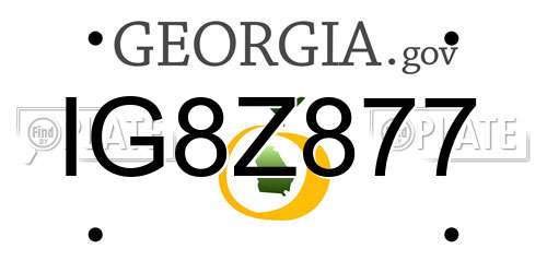 IG8Z877 Georgia License Plate