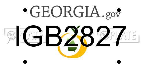 IGB2827 Georgia License Plate
