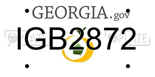 IGB2872 Georgia License Plate