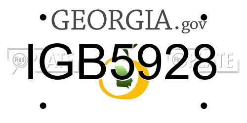 IGB5928 Georgia License Plate
