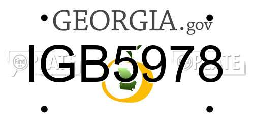 IGB5978 Georgia License Plate