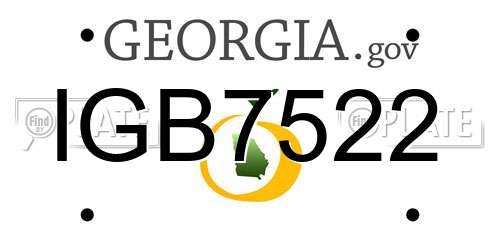 IGB7522 Georgia License Plate