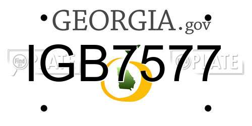 IGB7577 Georgia License Plate