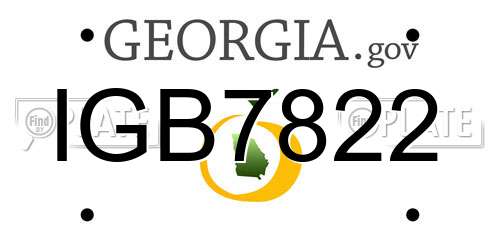 IGB7822 Georgia License Plate