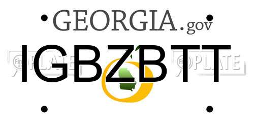 IGBZBTT Georgia License Plate
