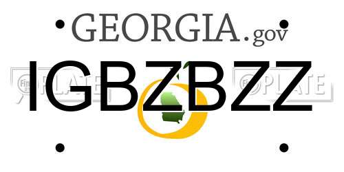 IGBZBZZ Georgia License Plate